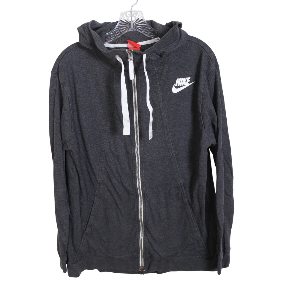 Nike Women's Gray Full Zip Hoodie Jacket Sportswear Casual Top‎